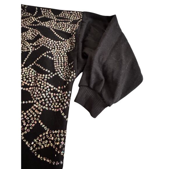 VTG Rhinestone Tunic black Top- It’z NORM 80s SZ Medium - Picture 5 of 7